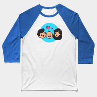 Father, Baby And Mother Baseball T-Shirt